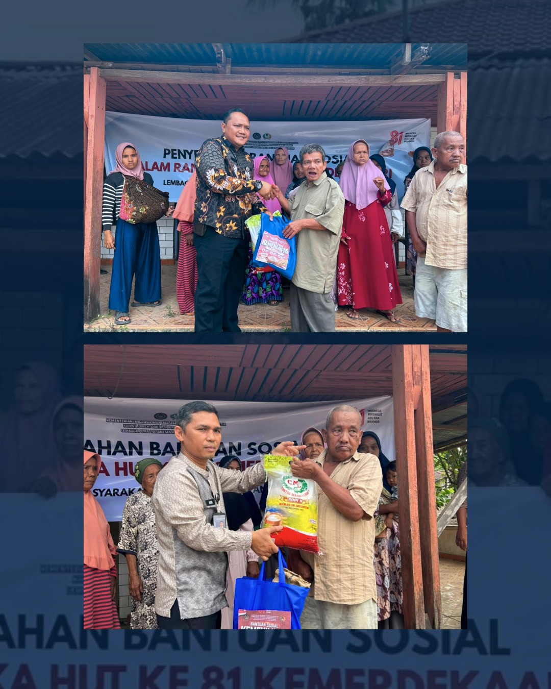 Sambut HUT ke-81 RI, Lapas Pasir Pangarayan Gelar Jumat Berkah dengan Berbagi Sembako kepada Warga Kurang Mampu